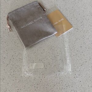 NWOT Michael Kors Brown Velvet Pouch Jewelry Bag